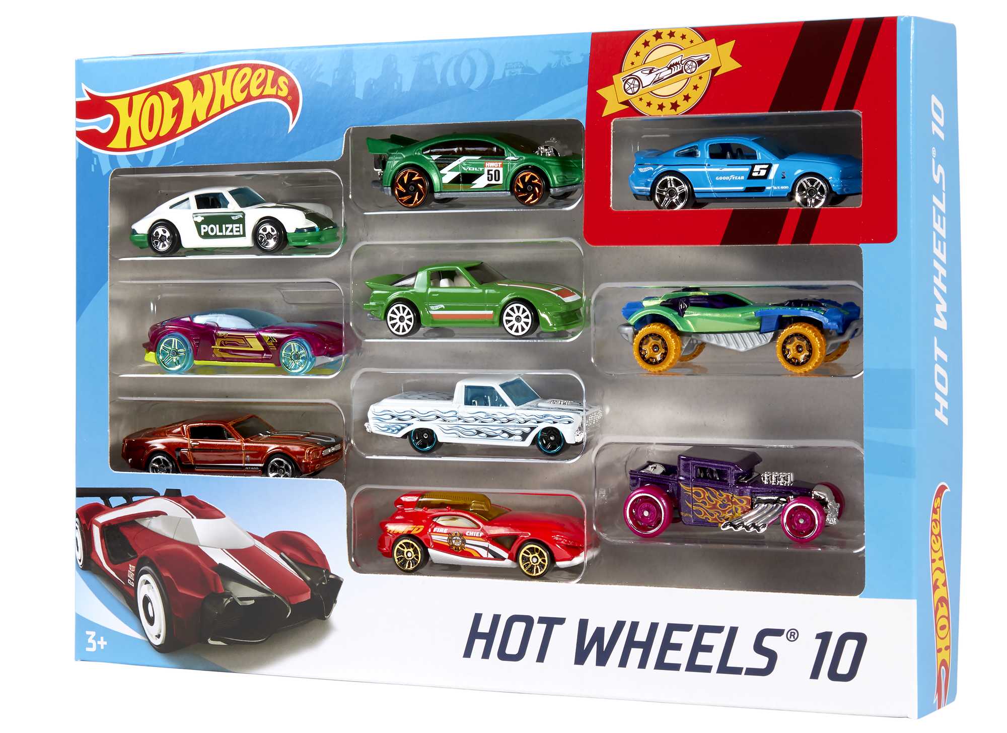 Hot Wheels Set Of 10 1:64 Scale Toy Trucks And Cars For Kids & Collectors - Imagen 4