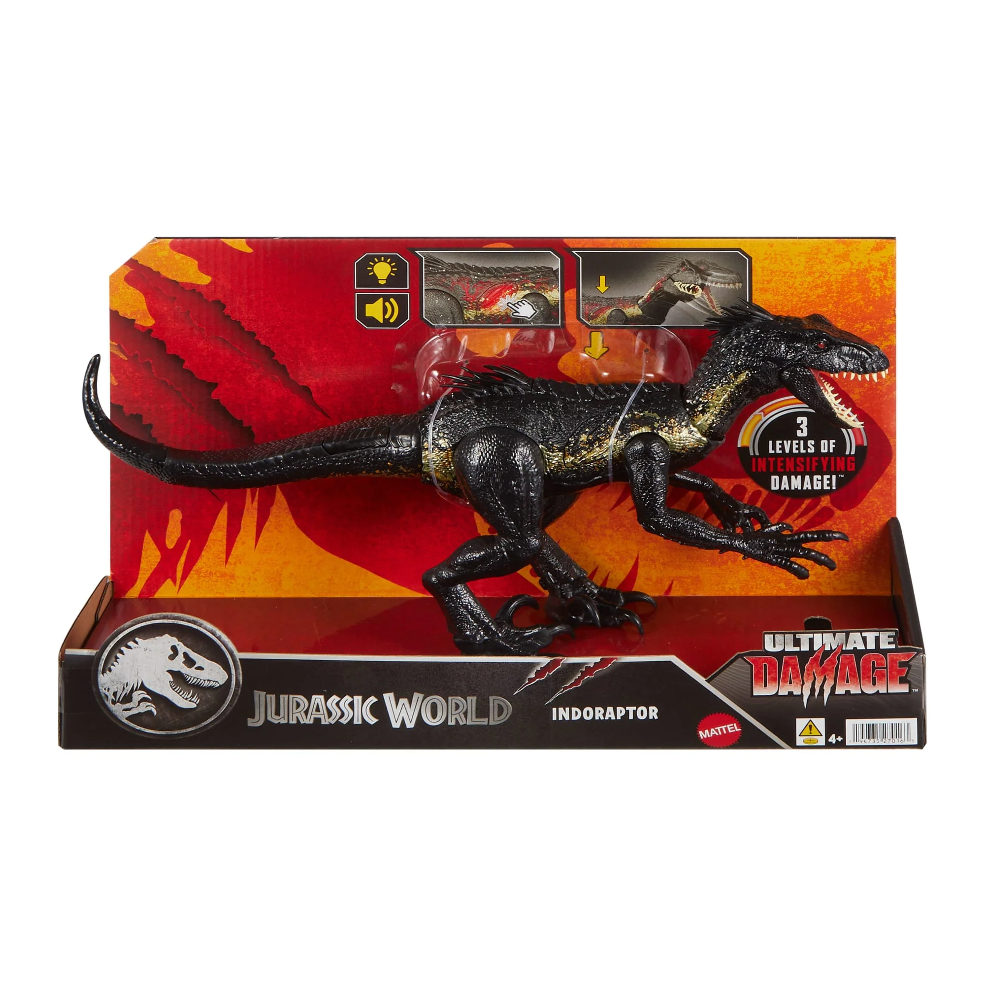 Figura De Dinosaurio De Indorráptor Ultimate Damage De Jurassic World Con Daños, Luces Y Sonidos - Imagen 6